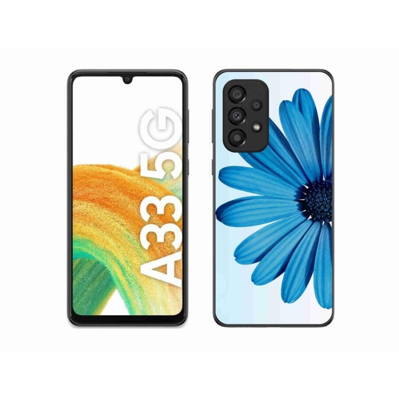 Gél tok mmCase a Samsung Galaxy A33 5G készülékhez - kék színű margaréta