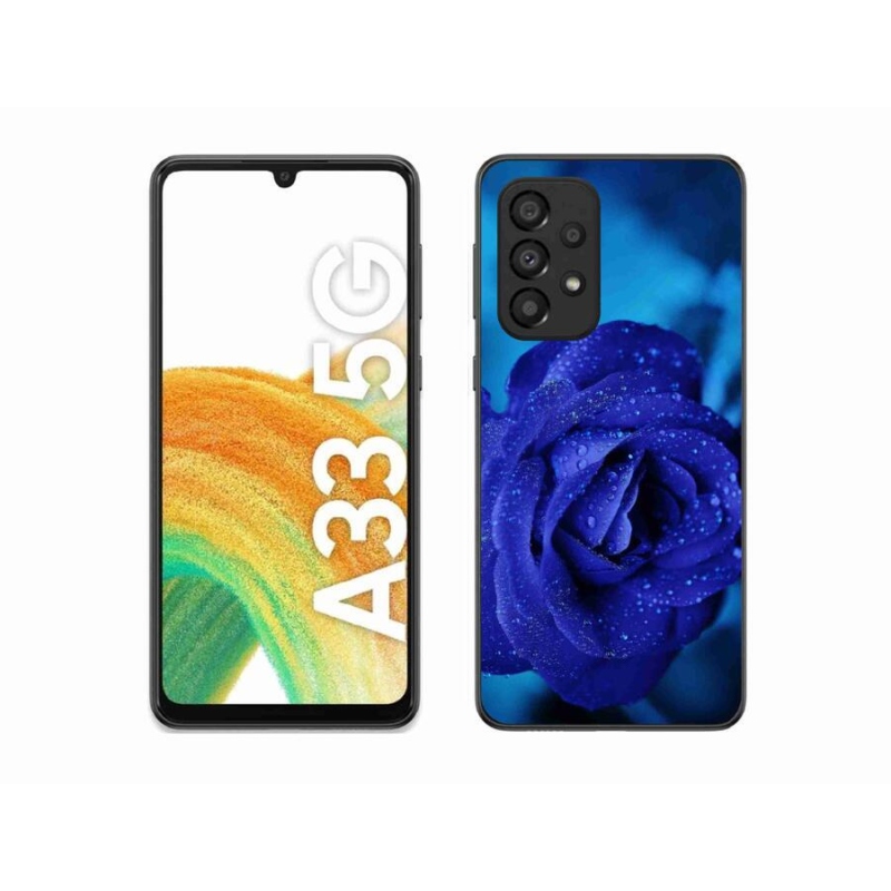 Gél tok mmCase Samsung Galaxy A33 5G - kék rózsa