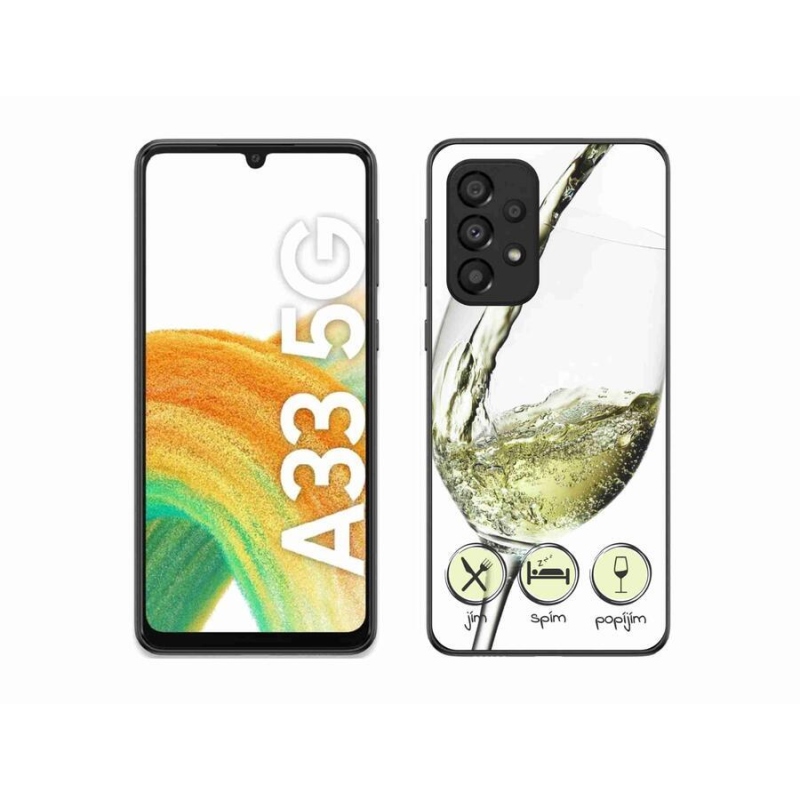Gél tok mmCase mobiltelefonhoz Samsung Galaxy A33 5G - borospohár fehér