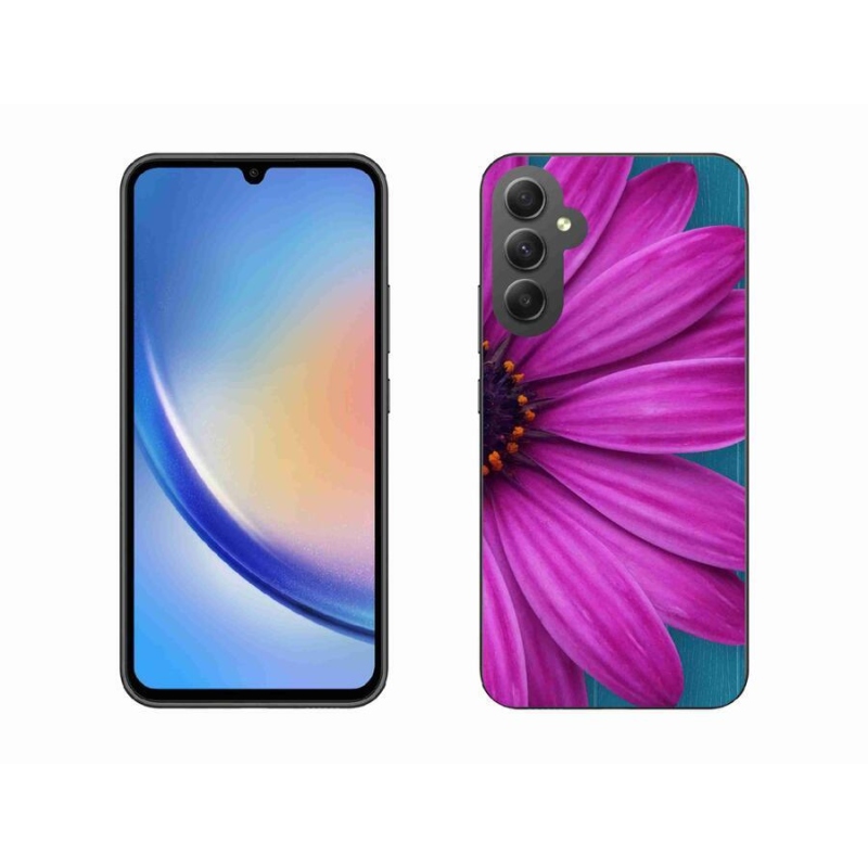 Gél tok mmCase a Samsung Galaxy A34 5G készülékhez - lila százszorszép