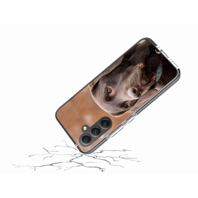 Gél tok mmCase a Samsung Galaxy A34 5G készülékhez - barna labrador