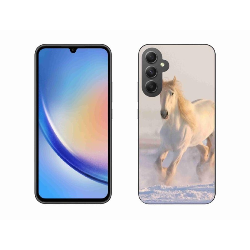 Gél tok mmCase a Samsung Galaxy A34 5G készülékhez - ló a hóban