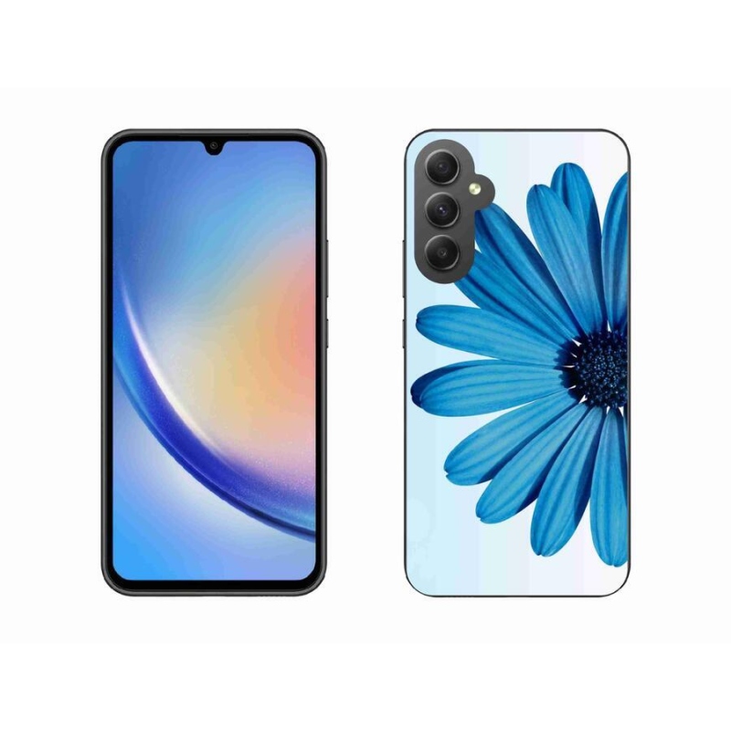 Gél tok mmCase a Samsung Galaxy A34 5G készülékhez - kék margaréta