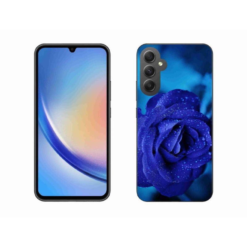 Gél tok mmCase Samsung Galaxy A34 5G - kék rózsa