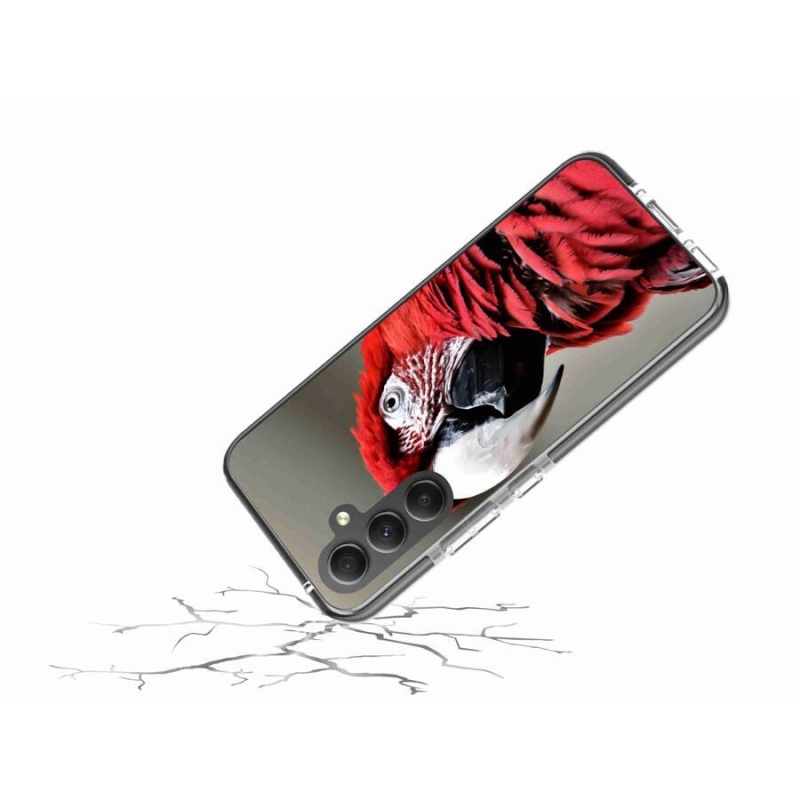 Gél tok mmCase a Samsung Galaxy A34 5G készülékhez - papagáj ara piros