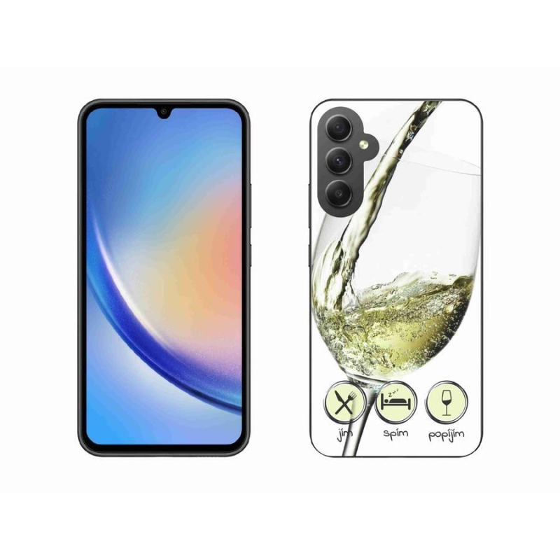 Gél tok mmCase mobiltelefonhoz Samsung Galaxy A34 5G - borospohár fehér