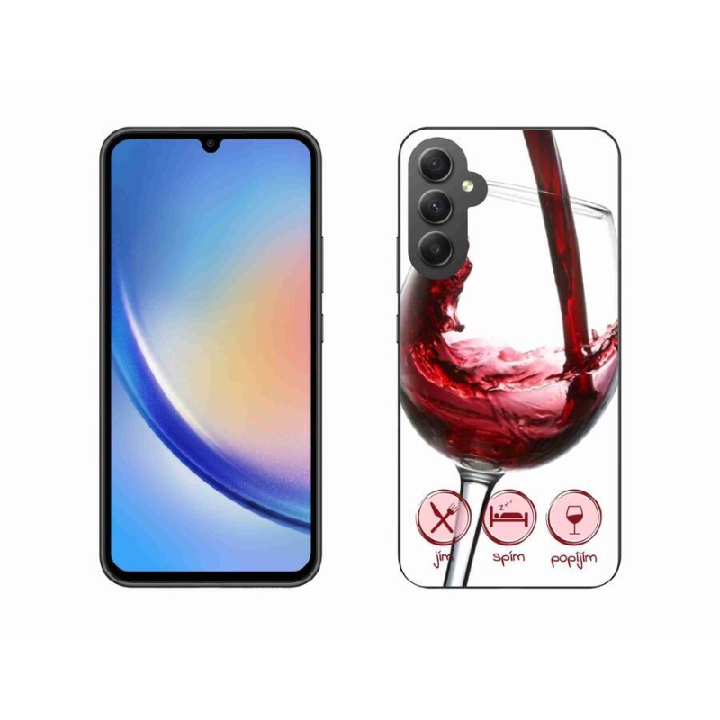 Gél tok mmCase mobiltelefonhoz Samsung Galaxy A34 5G - borospohár piros