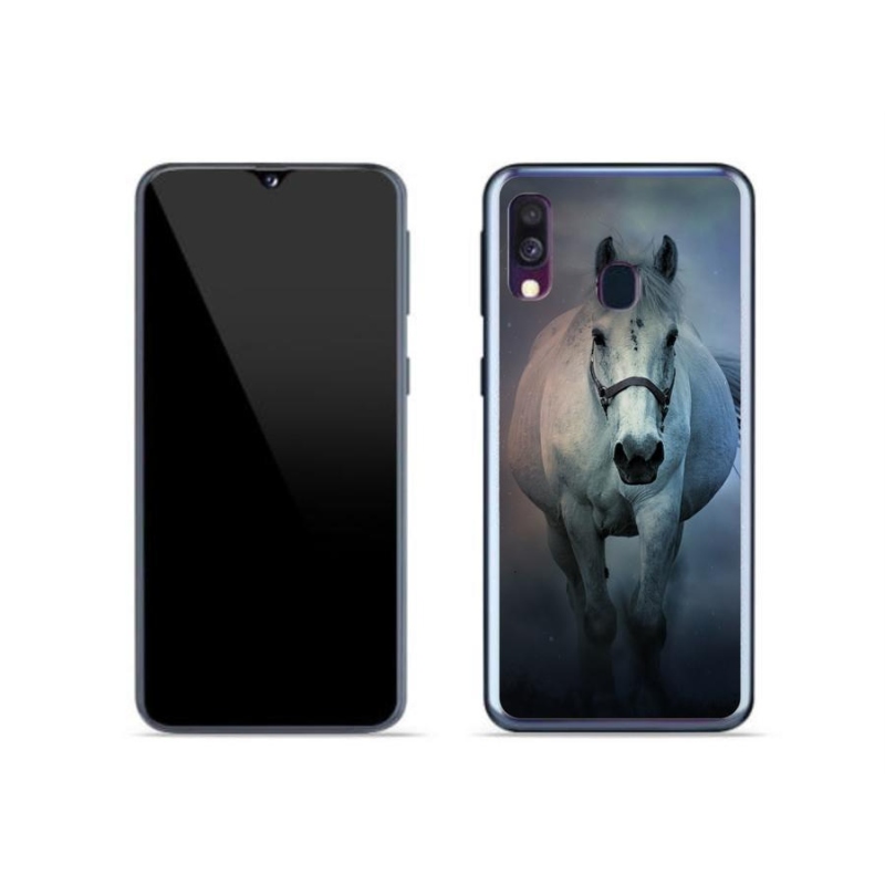 Gél tok mmCase a Samsung Galaxy A40 készülékhez - futó fehér ló