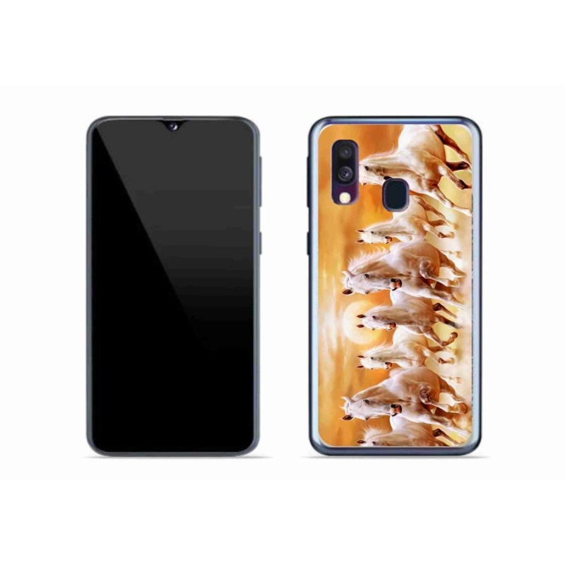 Gél tok mmCase mobiltelefonhoz Samsung Galaxy A40 - lovak 2