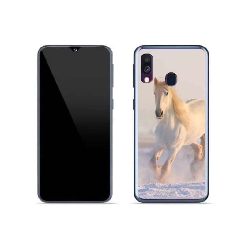 Gél tok mmCase mobiltelefonhoz Samsung Galaxy A40 - ló a hóban