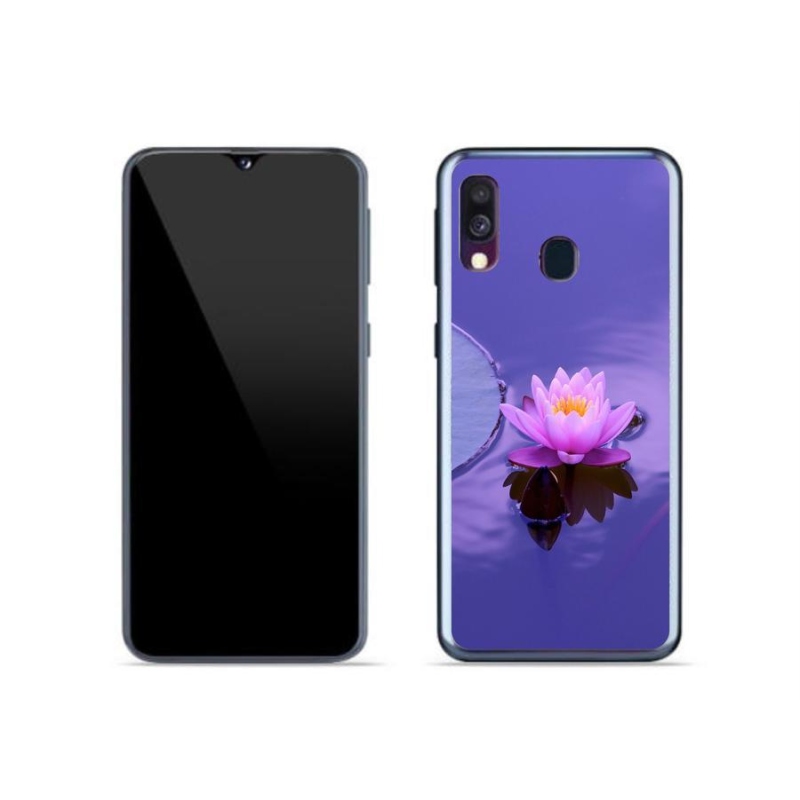 Gél tok mmCase mobiltelefonhoz Samsung Galaxy A40 - virág a felületen