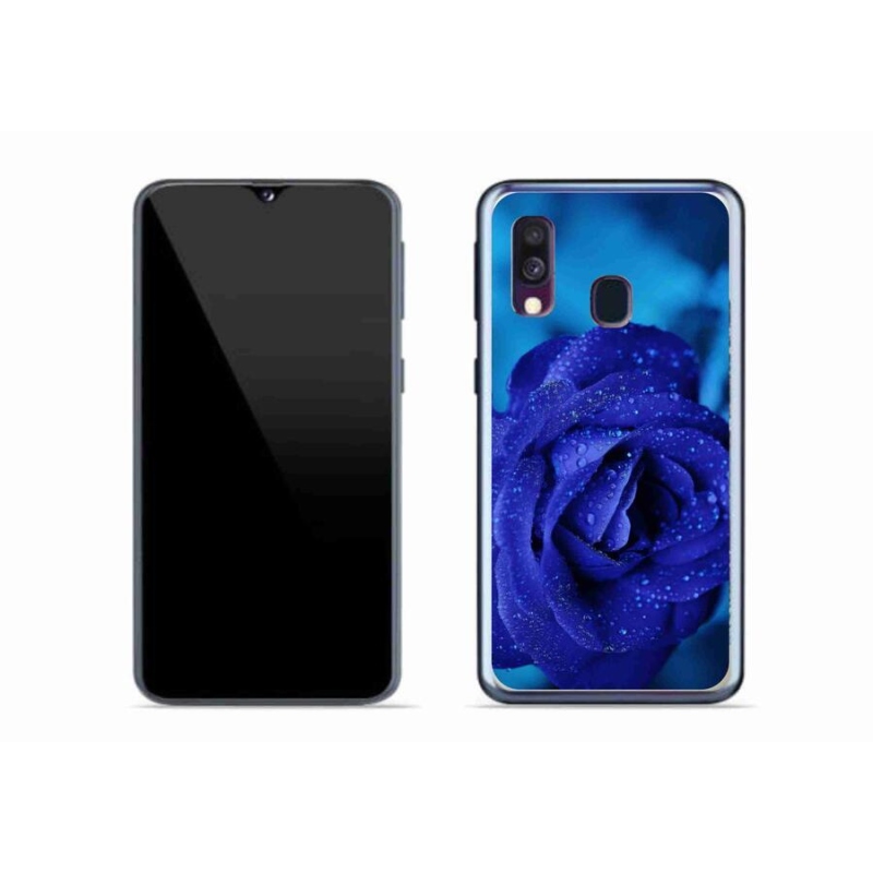 Gél tok mmCase Samsung Galaxy A40 készülékhez - kék rózsa