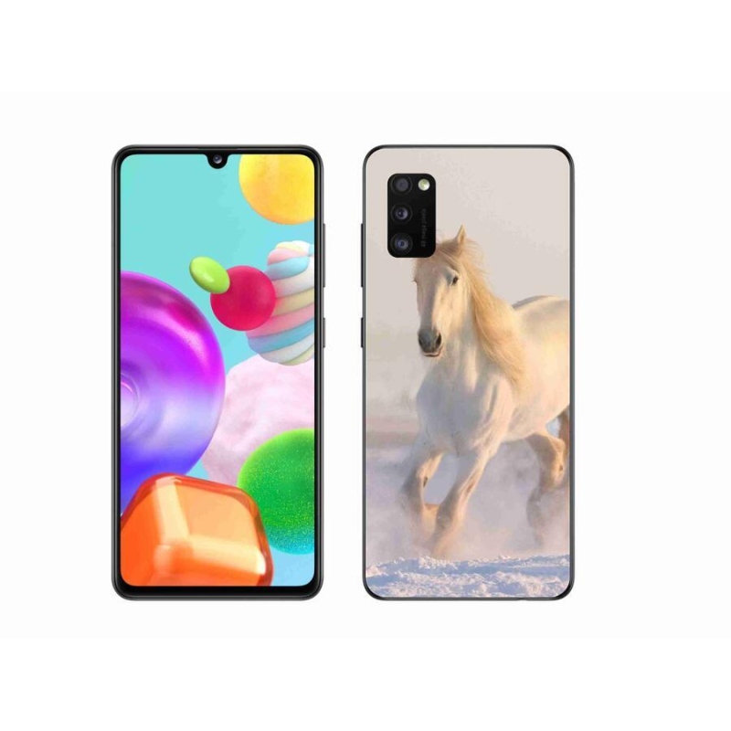 Gél tok mmCase mobiltelefonhoz Samsung Galaxy A41 - ló a hóban