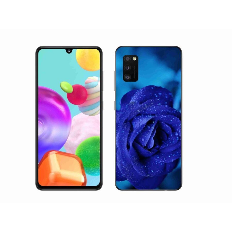 Gél tok mmCase Samsung Galaxy A41 készülékhez - kék rózsa