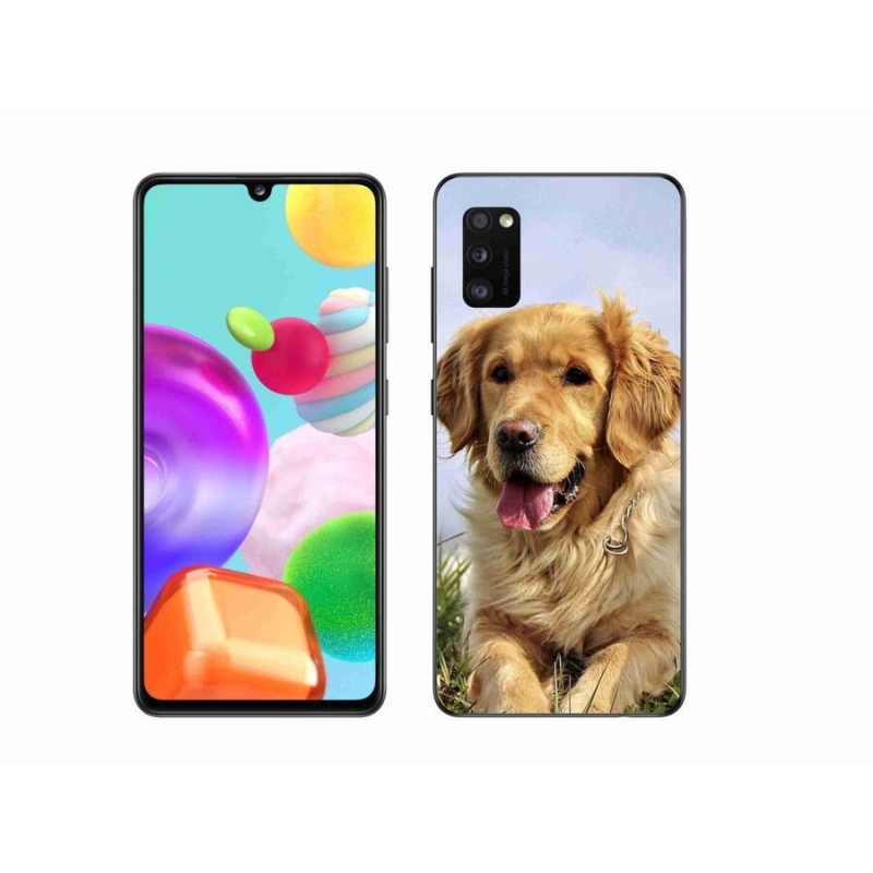 Gél tok mmCase mobiltelefonhoz Samsung Galaxy A41 - arany retriever