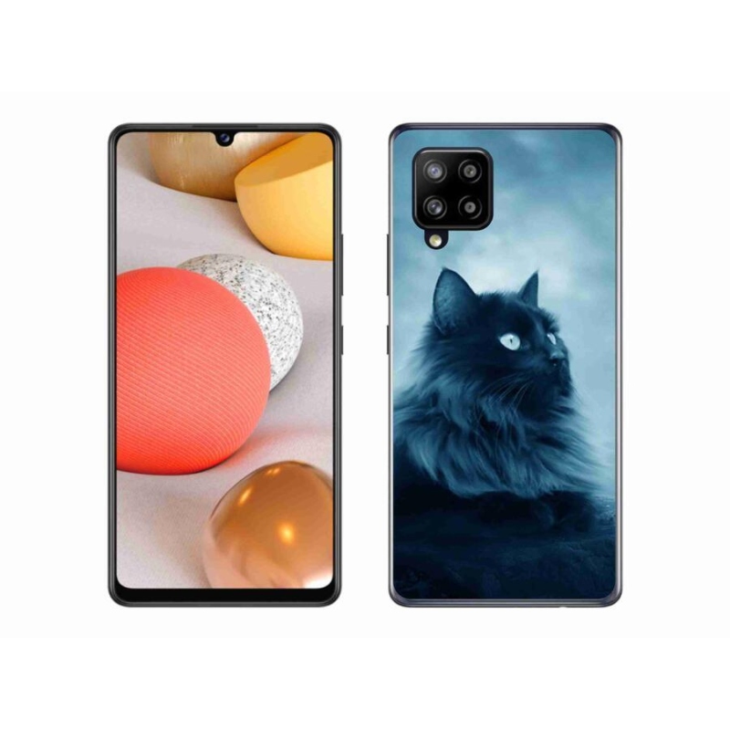Gél tok mmCase Samsung Galaxy A42 5G - fekete macska 1