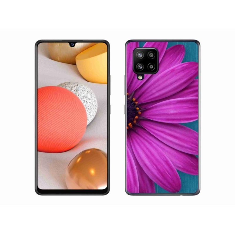 Gél tok mmCase a Samsung Galaxy A42 5G készülékhez - lila százszorszép