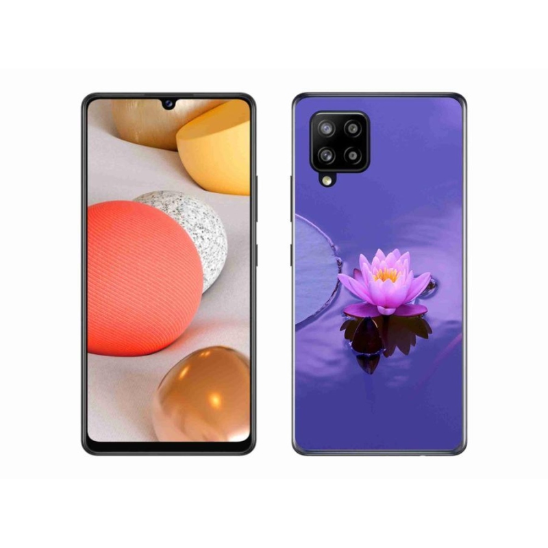 Gél tok mmCase a mobil Samsung Galaxy A42 5G- virág a felszínen