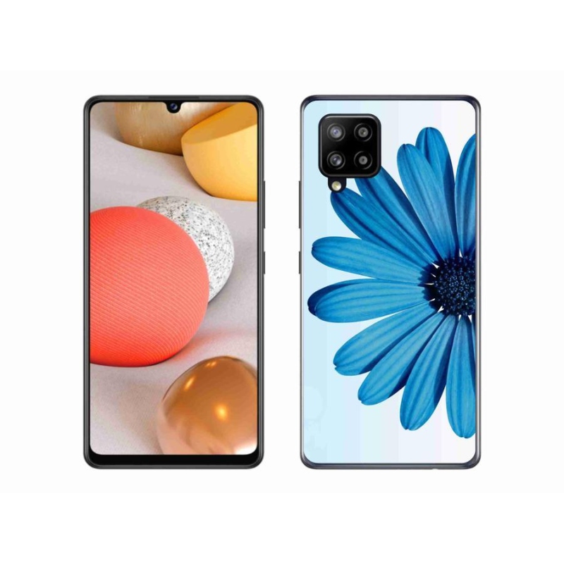 Gél tok mmCase a Samsung Galaxy A42 5G készülékhez - kék margaréta