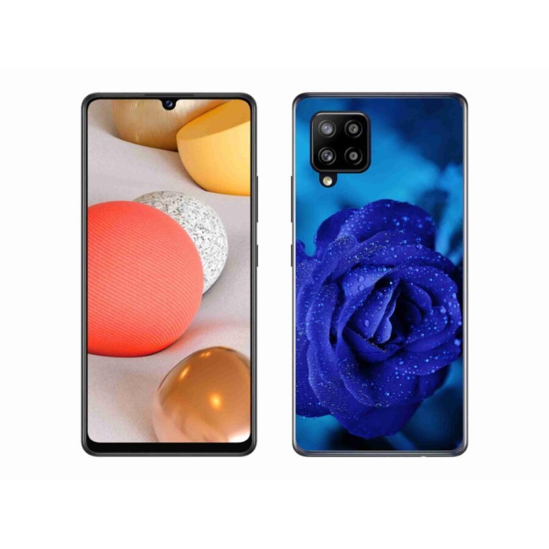 Gél tok mmCase Samsung Galaxy A42 5G - kék rózsa