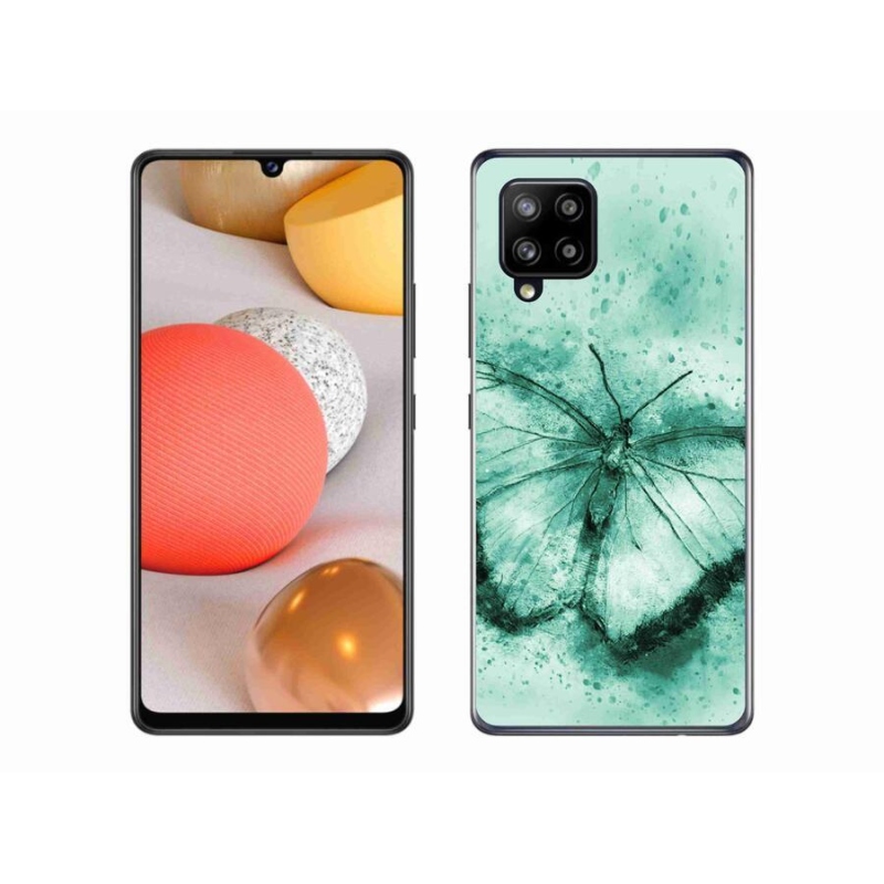 Gél tok mmCase Samsung Galaxy A42 5G - zöld pillangó