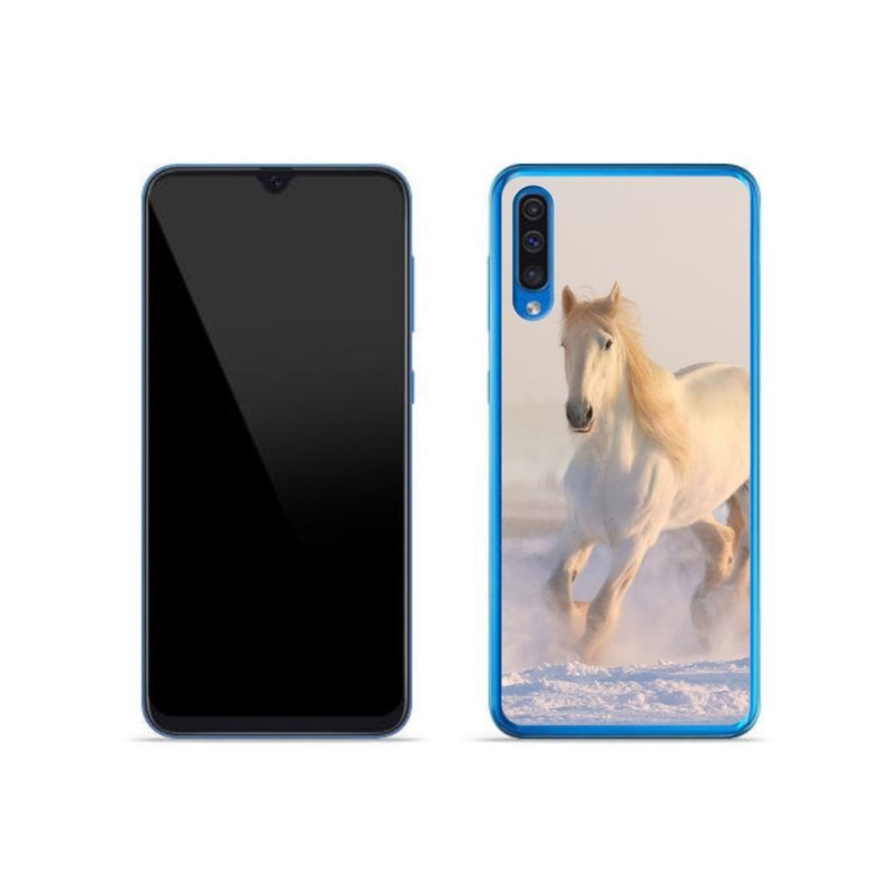 Gél tok mmCase mobiltelefonhoz Samsung Galaxy A50 - ló a hóban