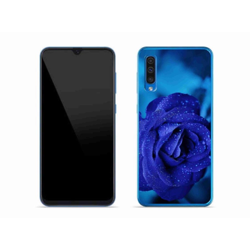 Gél tok mmCase Samsung Galaxy A50 készülékhez - kék rózsa