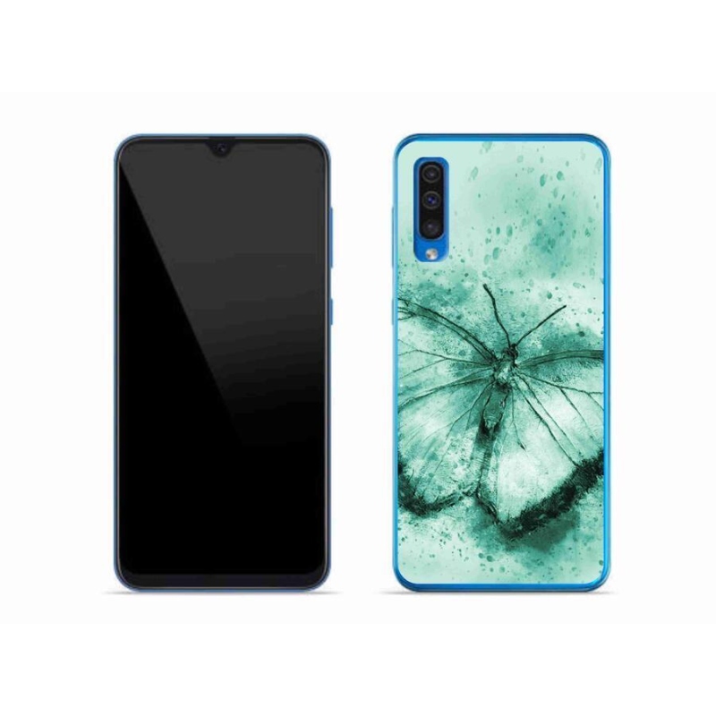 Gél tok mmCase Samsung Galaxy A50 készülékhez - zöld pillangó