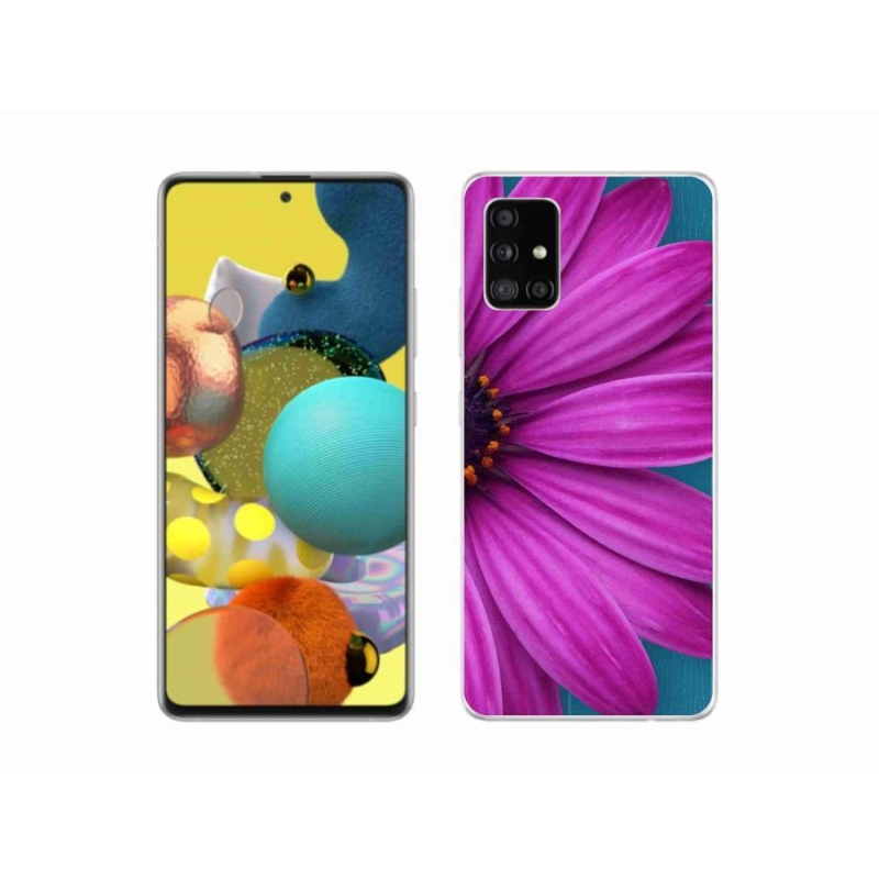 Gél tok mmCase a Samsung Galaxy A51 5G készülékhez - lila százszorszép