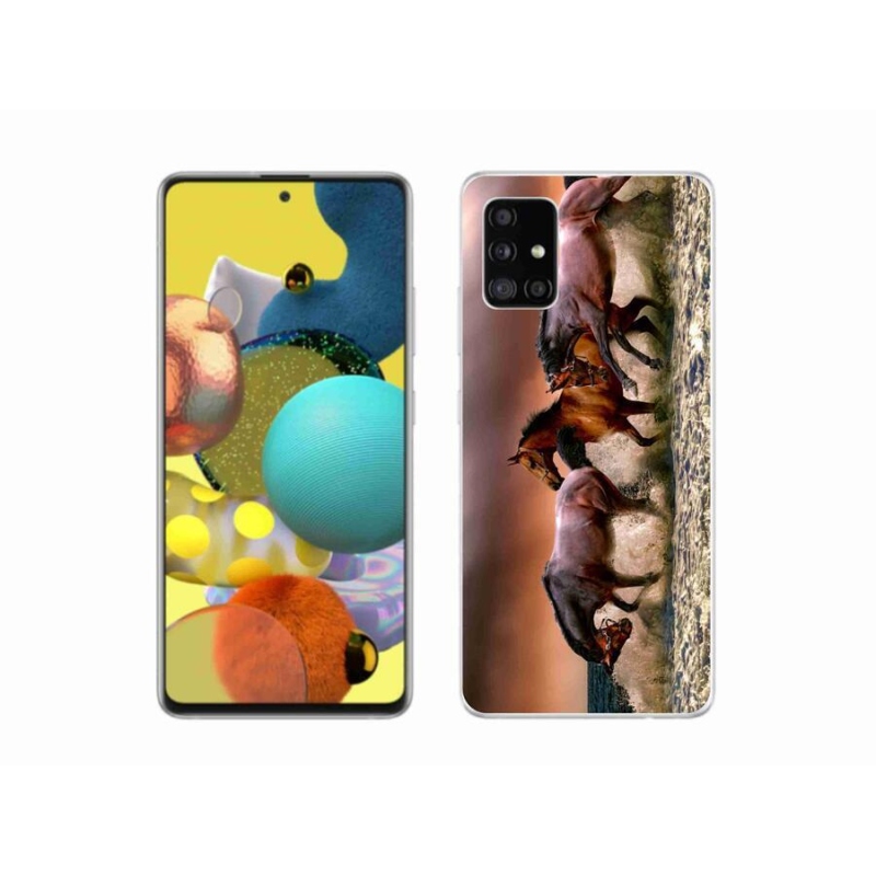 Gél tok mmCase a Samsung Galaxy A51 5G készülékhez - lovak 1