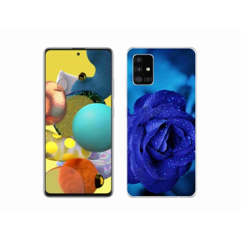Gél tok mmCase Samsung Galaxy A51 5G - kék rózsa