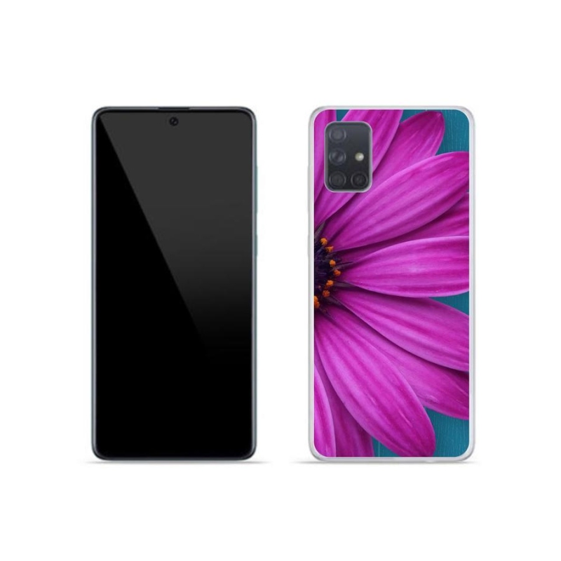 Gél tok mmCase mobiltelefonhoz Samsung Galaxy A51 - lila százszorszép