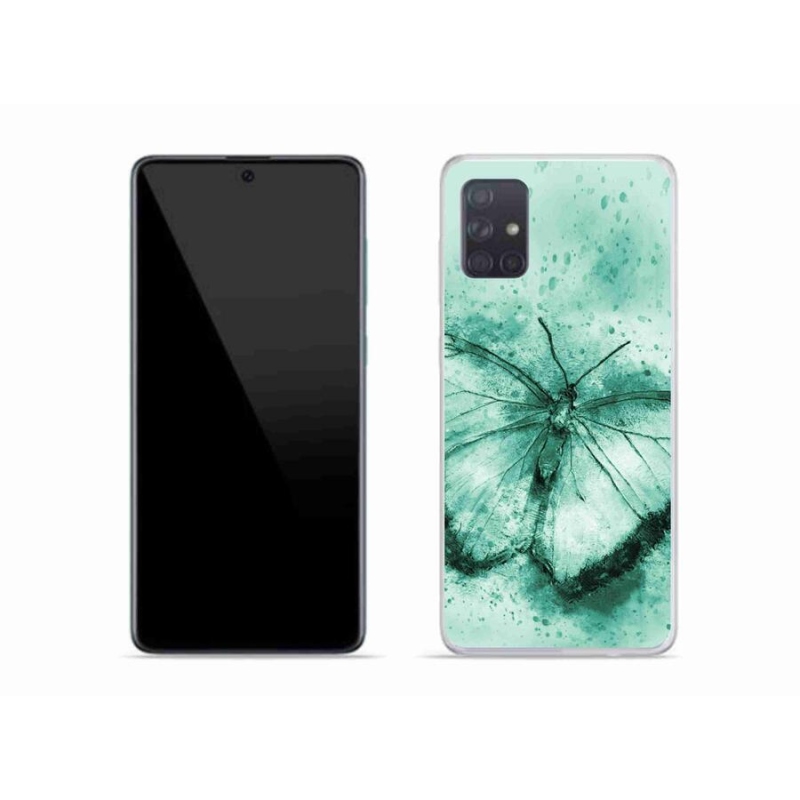 Gél tok mmCase a Samsung Galaxy A51 készülékhez - zöld pillangó