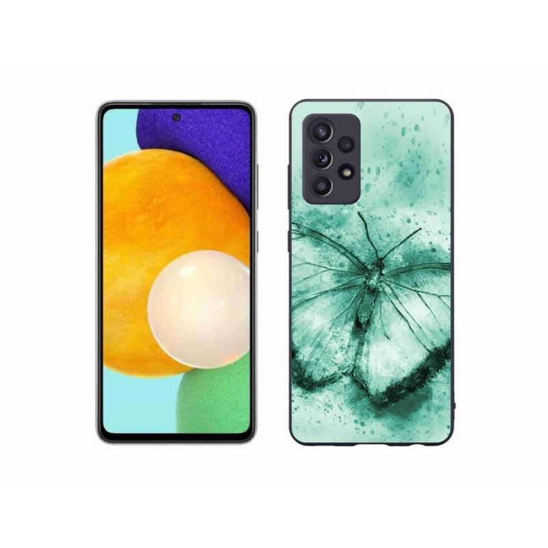 Gél tok mmCase a Samsung Galaxy A52/A52 5G készülékhez - zöld pillangó