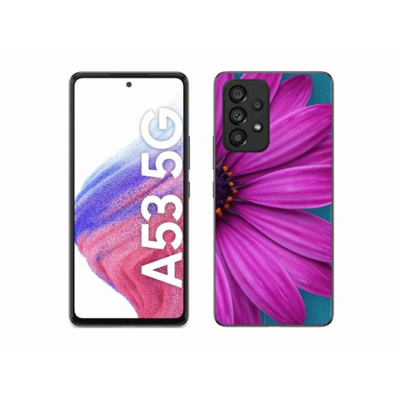 Gél tok mmCase a Samsung Galaxy A53 5G készülékhez - lila százszorszép