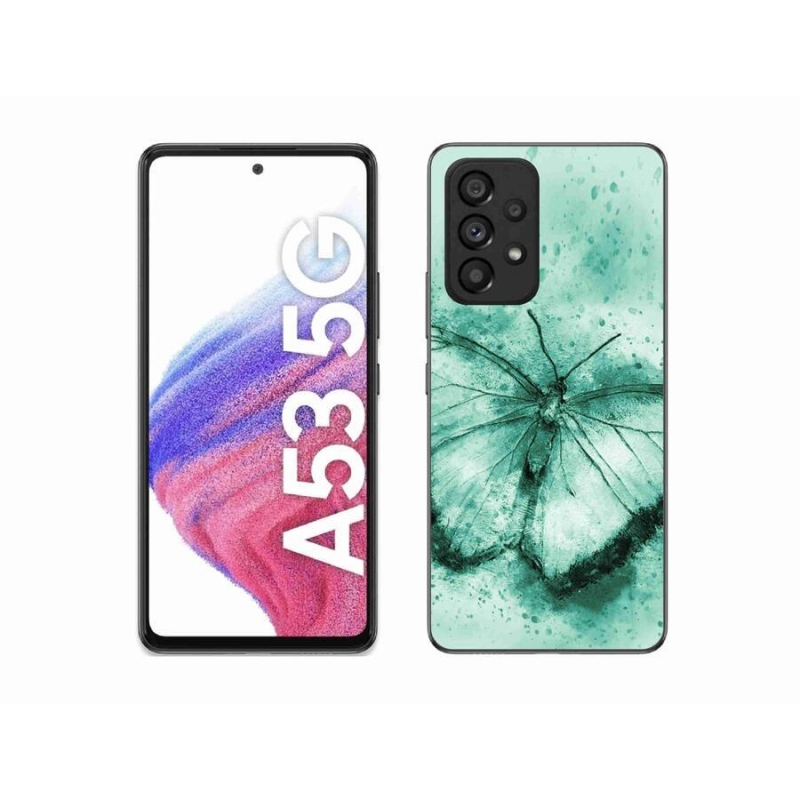 Gél tok mmCase a Samsung Galaxy A53 5G készülékhez - zöld pillangó