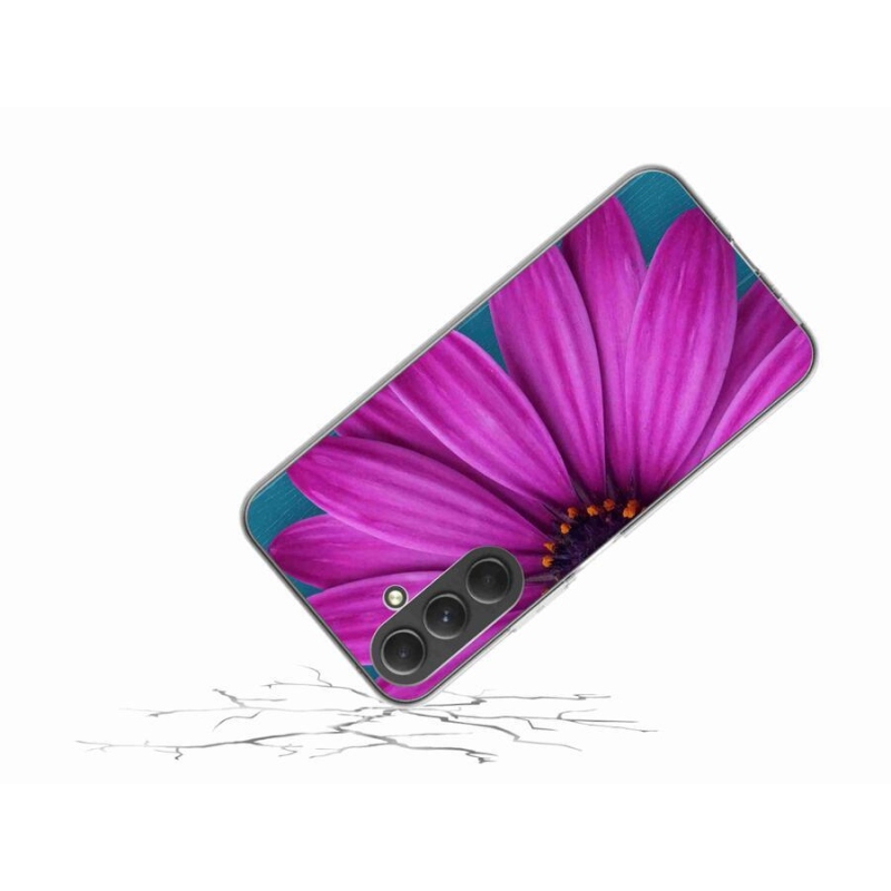 Gél tok mmCase a Samsung Galaxy A54 5G készülékhez - lila százszorszép