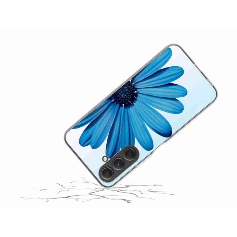 Gél tok mmCase a Samsung Galaxy A54 5G készülékhez - kék színű margaréta