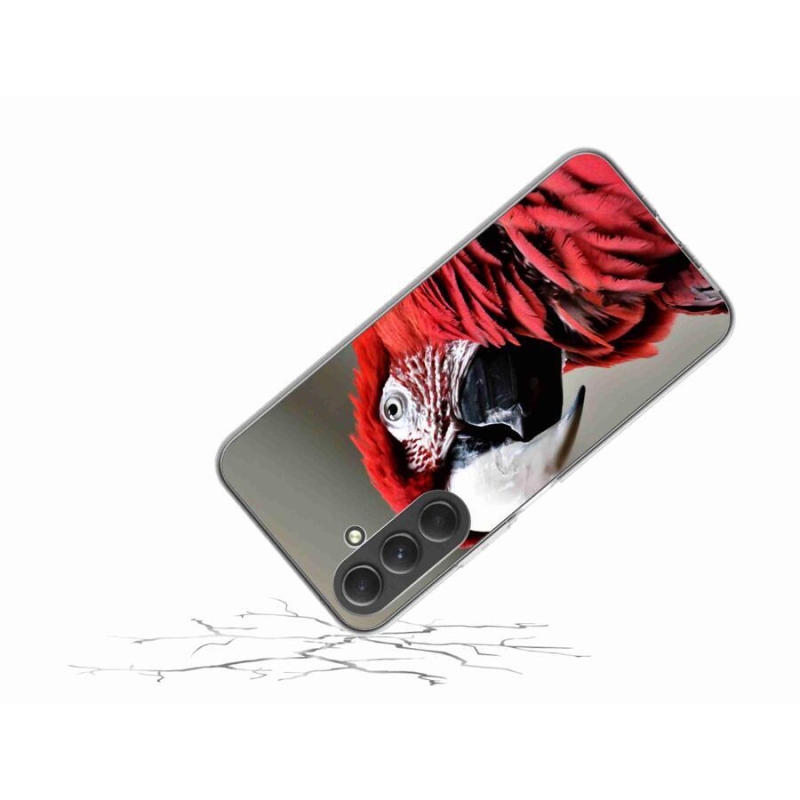 Gél tok mmCase a Samsung Galaxy A54 5G készülékhez - papagáj ara piros