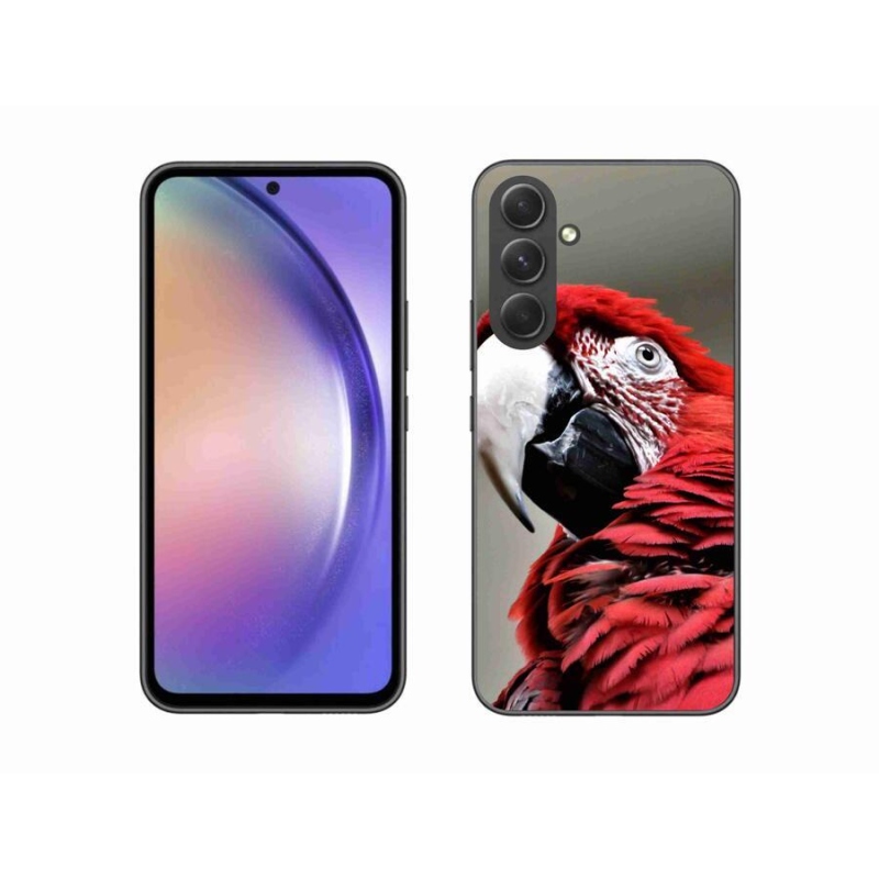 Gél tok mmCase a Samsung Galaxy A54 5G készülékhez - papagáj ara piros