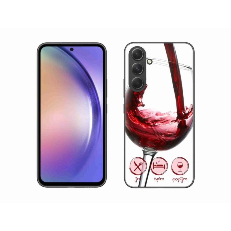 Gél tok mmCase mobiltelefonhoz Samsung Galaxy A54 5G - borospohár piros