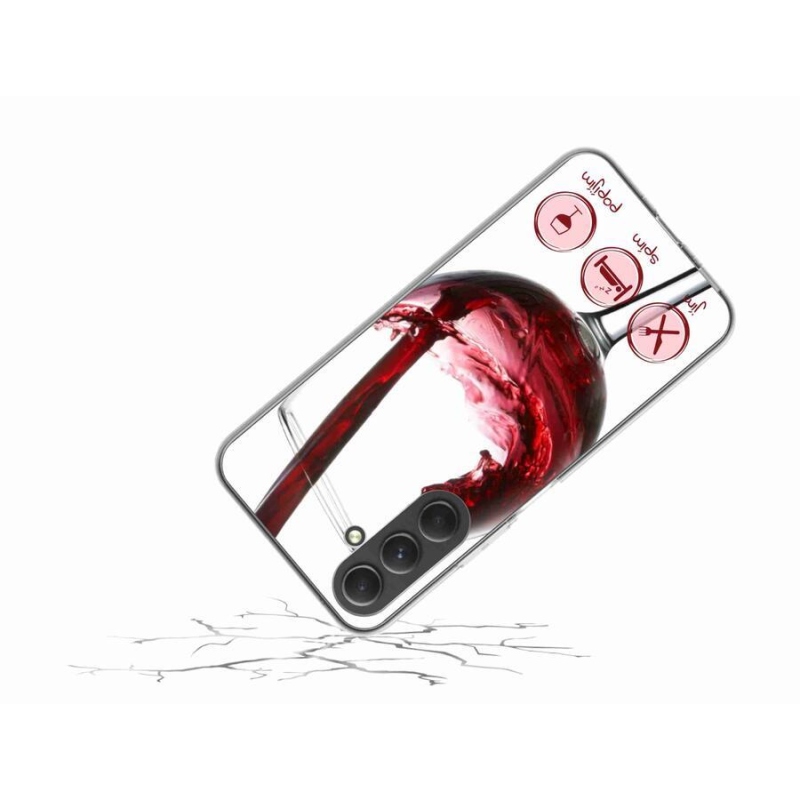 Gél tok mmCase mobiltelefonhoz Samsung Galaxy A54 5G - borospohár piros