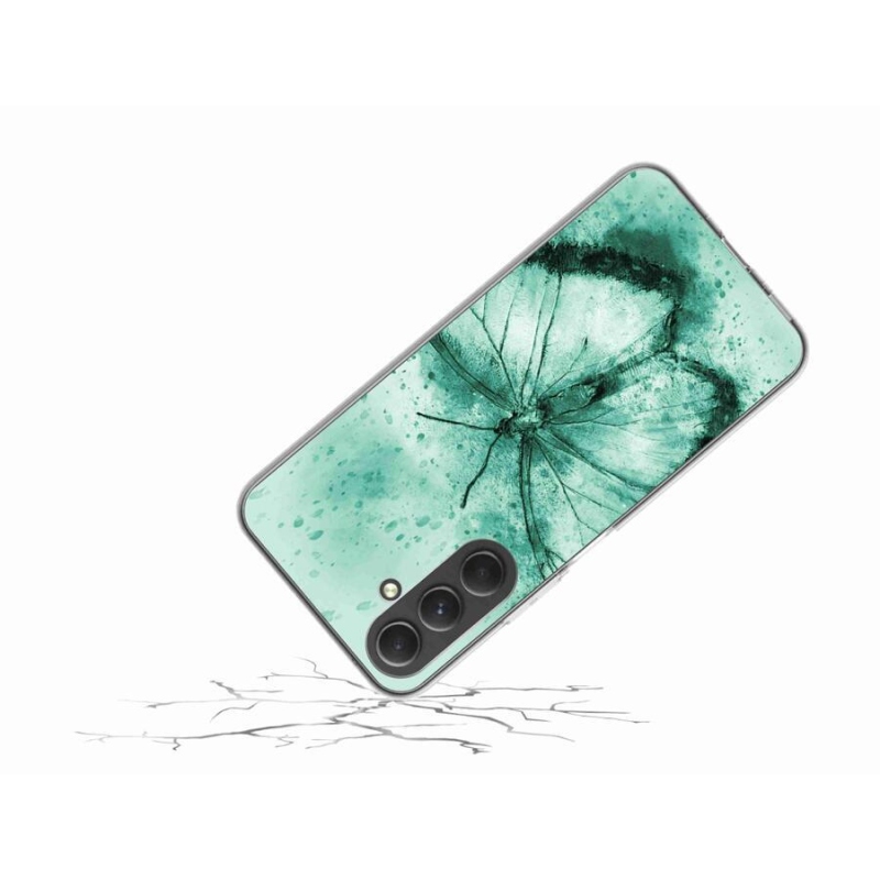Gél tok mmCase a Samsung Galaxy A54 5G készülékhez - zöld pillangó