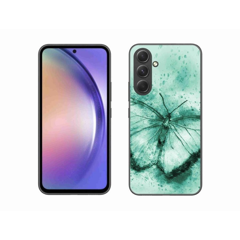 Gél tok mmCase a Samsung Galaxy A54 5G készülékhez - zöld pillangó