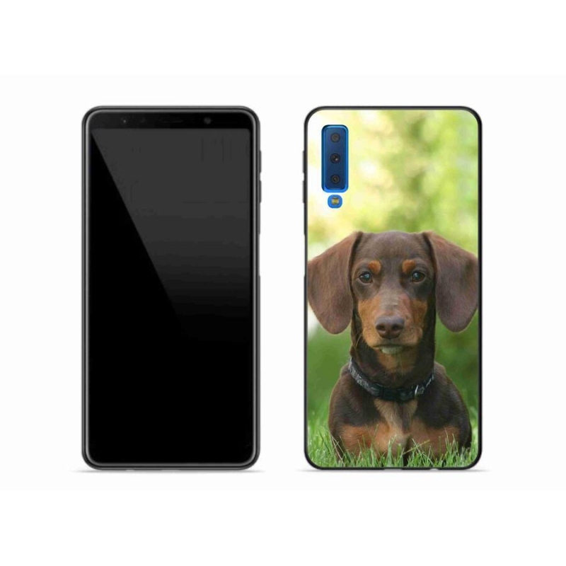 Zselés tok mmCase Samsung Galaxy A7 (2018) - barna tacskóhoz