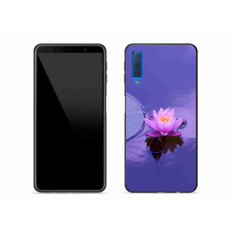 Gél tok mmCase mobiltelefonhoz Samsung Galaxy A7 (2018) - virág a felületen