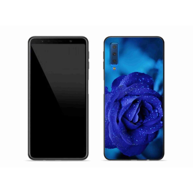 Gél tok mmCase Samsung Galaxy A7 (2018) - kék rózsa