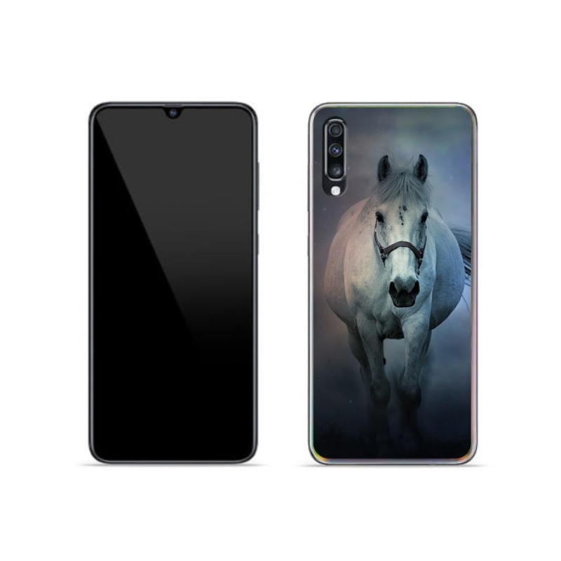 Gél tok mmCase a Samsung Galaxy A70 készülékhez - futó fehér ló
