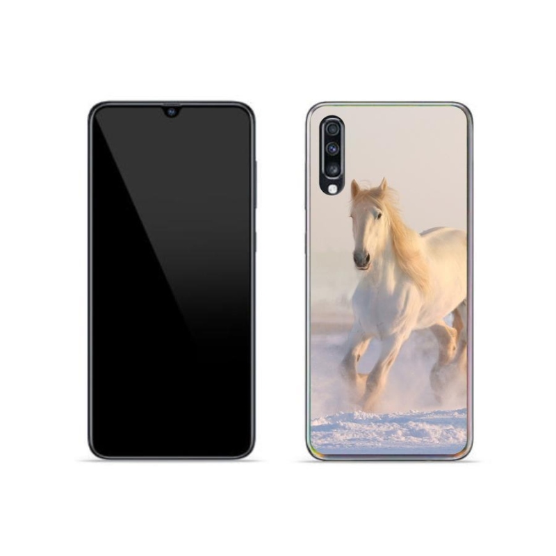 Gél tok mmCase mobiltelefonhoz Samsung Galaxy A70 - ló a hóban