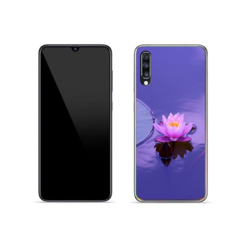 Gél tok mmCase mobiltelefonhoz Samsung Galaxy A70 - virág a felületen